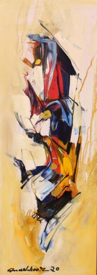Mashkoor Raza, 12 x 36 Inch, Oil on Canvas, Abstract Painting, AC-MR-490